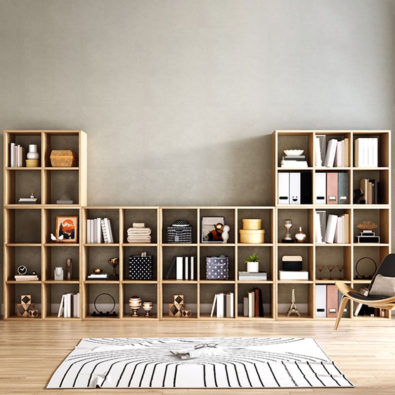 Natural Standard Bookshelf Wooden Contemporary Bookcase with Shelves Clearhalo 'Bookcases' 'furn' 'furn_bookcases' 'Furniture' 'Office Furniture' 1200x1200_cf147bf7-50b9-4003-a570-735ef839a5bc