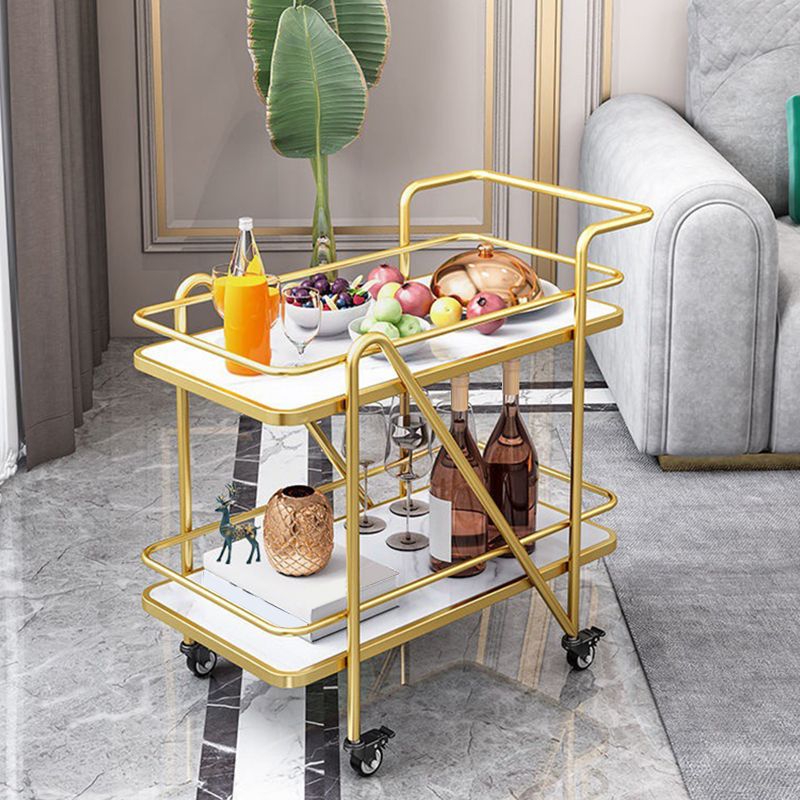 Contemporary Metal Prep Table 29.92"H Rolling Prep Table for Dining Room