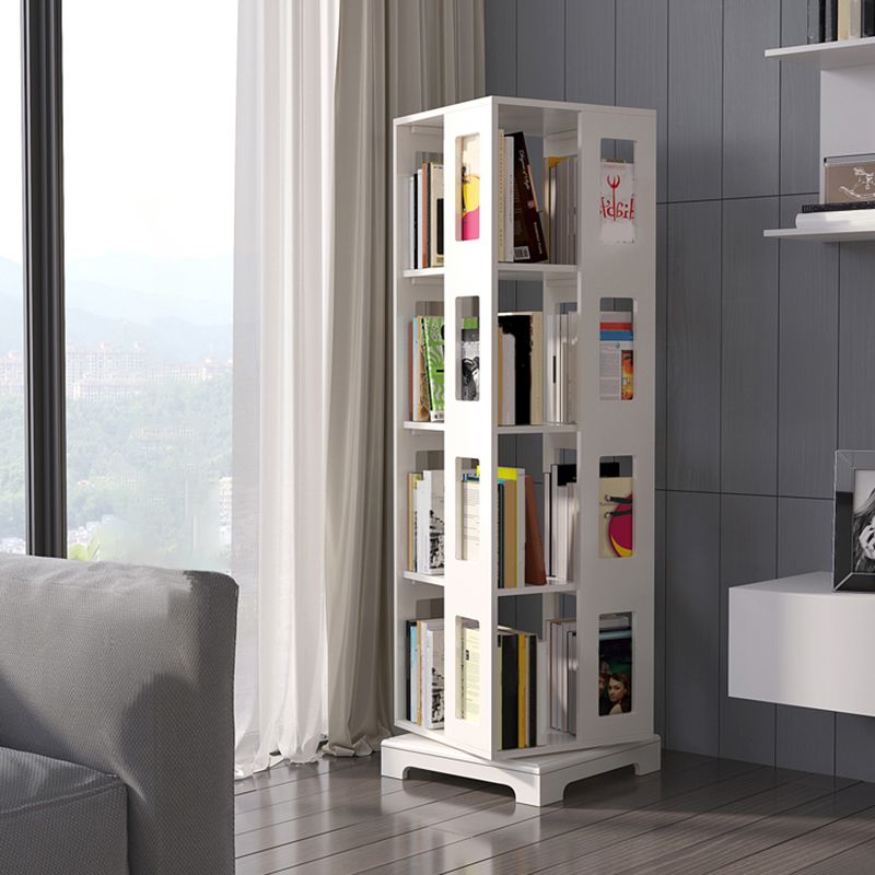 ソリッドウッドブックシェルフスカンジナビアの回転可能なオープンバックブックシェルフ