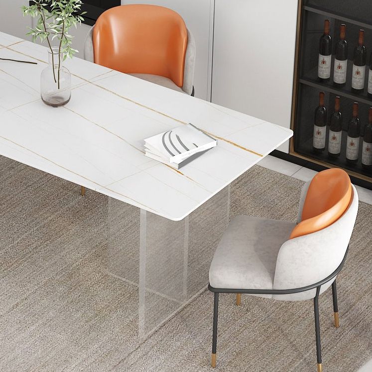 Modern Style Dining Table Rectangle Sintered Stone Double Pedestal Table for Kitchen Clearhalo ' dining_table' 'Dining Tables & Seating' 'Dining Tables' 'furn' 'furn_dining_table' 'Furniture' 'furniture_dining_table' 'Kitchen & Dining Furniture' 'kitchen&dining_furn' 'kitchen' 'kitchen_dining_table' 1200x1200_cf16c9e6-5cef-4080-a608-24ee4245960d