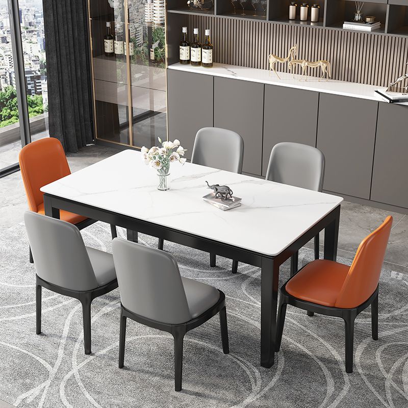 Medieval Modern Sintered Stone Dining Table Rectangle Indoor Table with 4 Legs Clearhalo 'Dining Tables & Seating' 'Dining Tables' 'dining_table' 'furn' 'furn_dining_table' 'Furniture' 'furniture_dining_table' 'Kitchen & Dining Furniture' 1200x1200_cf1707a7-0e6b-4833-8833-3efeb92047a4