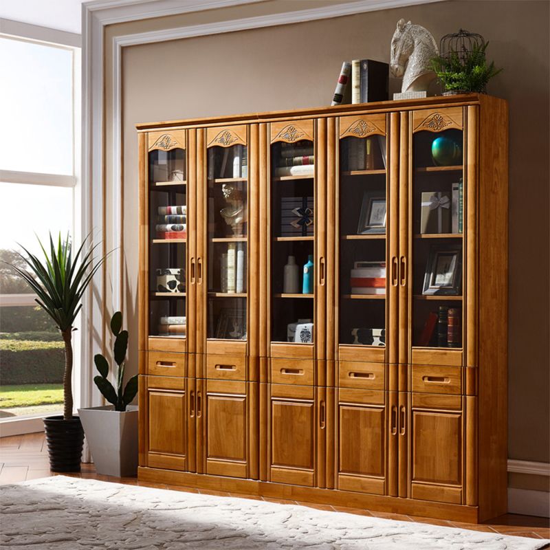79 "H Modern Style Bookcase in legno massiccio di libreria chiusa con porta per l'home office