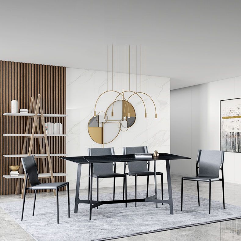 Home Armless Dining Chairs Leather Side Chairs with Metal Legs (Set of 2) Clearhalo ' kitchen&dining_furn' 'Dining Chairs' 'Dining Tables & Seating' 'dining_chair' 'furn' 'furn_dining_chair' 'Furniture' 'furniture_dining_chair' 'Kitchen & Dining Furniture' 'kitchen' 1200x1200_cf17e1cc-304a-4590-b29a-523b7f9506b6