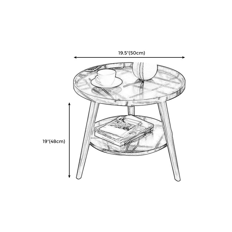 3 Legs Base Design Wood-based Panel Table Metal Base RoundSide Table