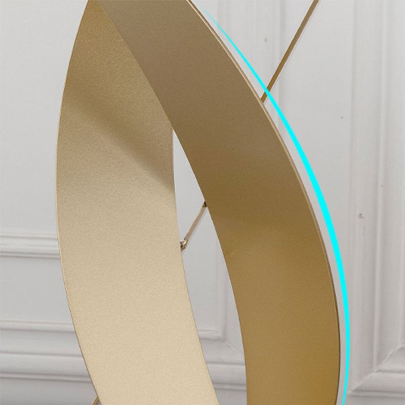 Modern Round Slate Top Side Table 22.4" Tall Metal Abstract End Table