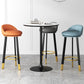 Sgabello da bar con seduta rotonda in stile moderno Sgabello da bar in pelle PU con gambe in metallo