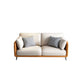 Faux Leather Stain Resistant Contemporary Standard Sofa in Orange and Beige Clearhalo 'furn' 'furn_sofas' 'Furniture' 'Living Room Furniture' 'Sofa' 'sofas' 1200x1200_cf1b3815-d2da-4871-b3c8-a3b81b453261