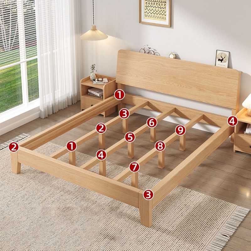 Lit en bois massif naturel avec tête de lit en bois de pin standard lit standard