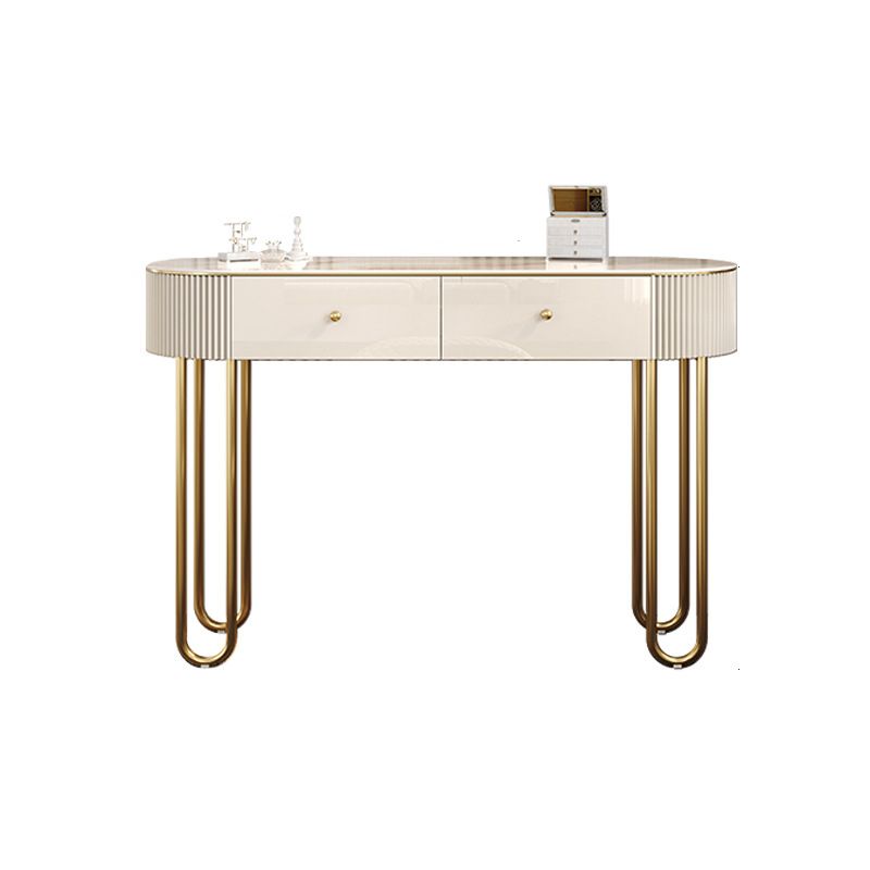 Beige Vanity Metal Makeup Dressing Table Stool Set in Glossy Finish Clearhalo 'Bedroom Furniture' 'furn' 'furn_makeup_vanities' 'Furniture' 'Makeup Vanities' 'makeup_vanities' 1200x1200_cf1c6e4a-d8cd-4a76-9717-851380554d45
