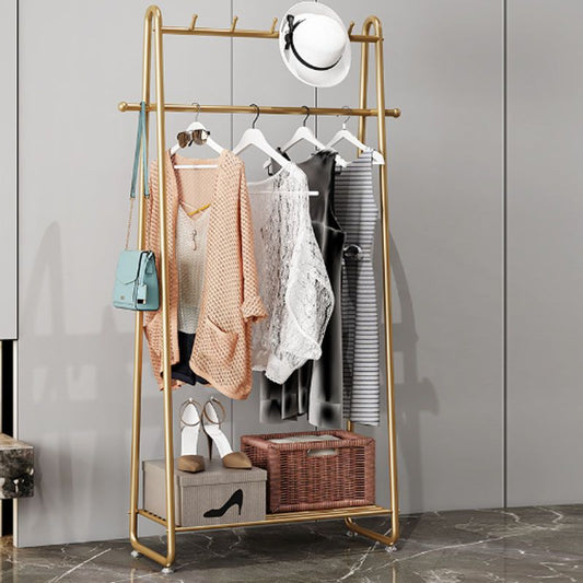 Hermosa colgra de metal colgante de almacenamiento de color sólido estantería con castores