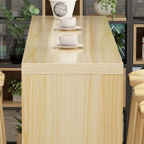 Light Brown Industrial Style Table Solid Wood Milk Tea Shop Casual Bar Table Clearhalo 'Bar Furniture' 'Bar Tables' 'bar_tables' 'furn' 'furn_bar_tables' 'Furniture' 'furniture_bar_tables' 'Kitchen & Dining Furniture' 1200x1200_cf1e6051-b92c-41dd-abd2-3124f3dca9cc