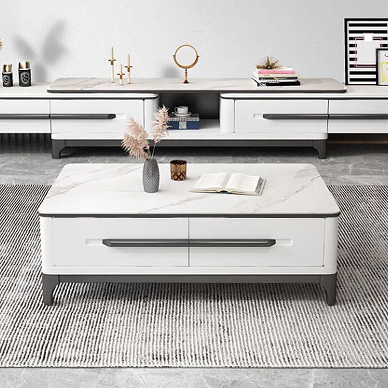 Ornate Style Rectangular Slate Plate Table Plate Metal 4 Legs Base Coffee Table Clearhalo 'Coffee & Accent Tables' 'Coffee Tables' 'coffee_tables' 'furn' 'furn_coffee_tables' 'Furniture' 'Living Room Furniture' 1200x1200_cf1ebc90-77cc-4705-abab-75d1ccfe3705