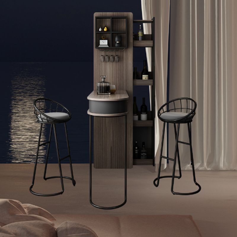 Brown Bar Pub Table Set 2/3 Pcs Wood and Metal Bar Table and Stools Clearhalo 'Bar Furniture' 'furn' 'furn_home_bar_bar_sets' 'Furniture' 'Home Bars & Bar Sets' 'home_bar_bar_sets' 'Kitchen & Dining Furniture' 1200x1200_cf1ee8e0-c4d2-403f-b18f-b944aed41a6d