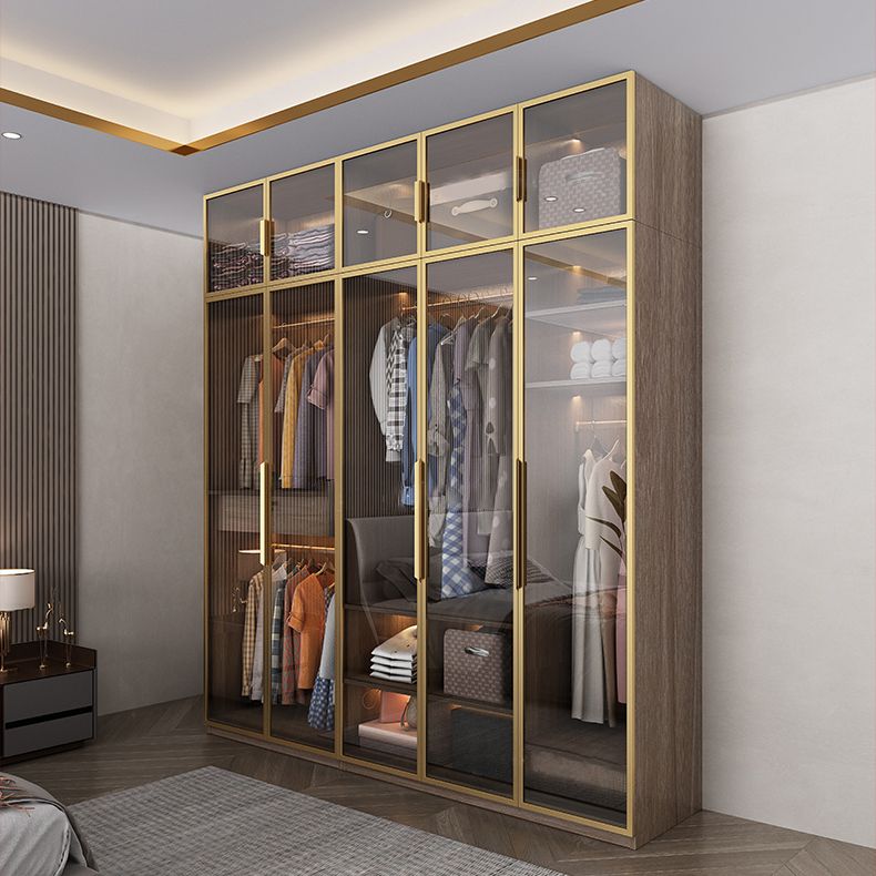 Contemporary Style Wardrobe Natural Colour Wooden Wardrobe Closet