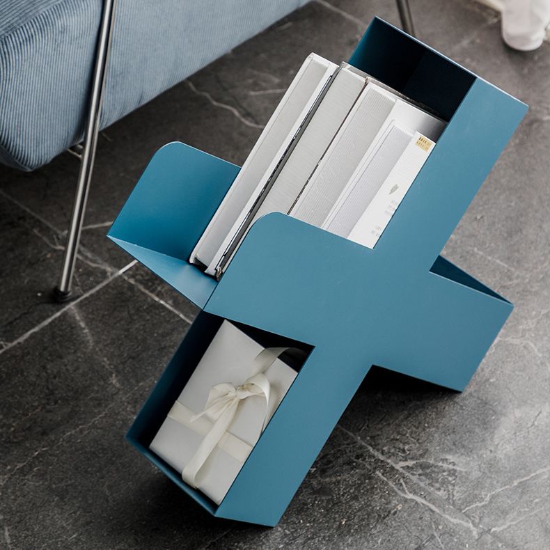 Mid-Century X-base End Table Metal Geometric Side End Snack Table