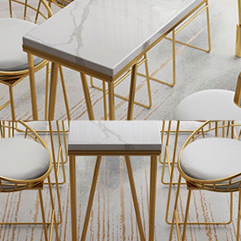 Glam Style Bar Table 42-inch Height Gold 4 Legs Bistro Table for Living Room Clearhalo 'Bar Furniture' 'Bar Tables' 'bar_tables' 'furn' 'furn_bar_tables' 'Furniture' 'furniture_bar_tables' 'Kitchen & Dining Furniture' 1200x1200_cf21938b-f06e-4e35-a382-459ae3a87653
