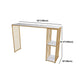 Glam 1/3 Pieces Bar Table Set Rectangle Stone Counter Table with Stools for Balcony