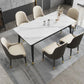 Minimalist Style Sintered Stone Dining Set with Traditional Height Table and 4 Black Legs Base Clearhalo 'Dining Room Sets' 'Dining Tables & Seating' 'dining_room_set' 'furn' 'furn_dining_room_set' 'Furniture' 'furniture_dining_room_set' 'Kitchen & Dining Furniture' 'kitchen&dining_furn' 'kitchen' 1200x1200_cf22f8f2-dc6b-4a9c-b6de-7791905bbb05