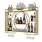 Modern Wall Mounted Wine Rack Metal Wine Bottle & Glass Rack without Light