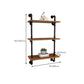 Metal and Wooden Floating Shelf Modern Natural Wall Mounted Bookshelf for Study Room