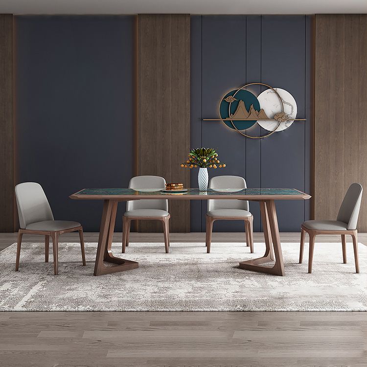 Designer Style Sintered Stone Dining Set Rectangle 1/4/5/7 Pieces Wooden Table with Chairs Clearhalo 'Dining Room Sets' 'Dining Tables & Seating' 'dining_room_set' 'furn' 'furn_dining_room_set' 'Furniture' 'furniture_dining_room_set' 'Kitchen & Dining Furniture' 1200x1200_cf25e712-b0c0-4112-82ba-1a6cbe5ff3a6