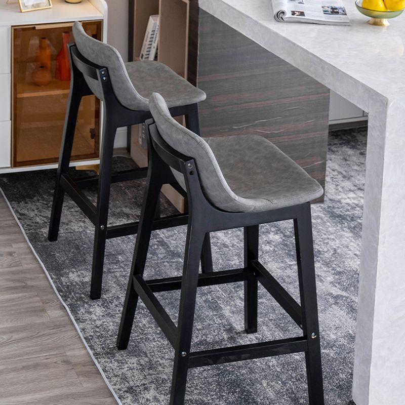 Scandinavia Style Bar-stool Wooden Legs Bucket Seat with Low Back for Kitchen Bar Clearhalo 'Bar Furniture' 'Bar Stools' 'bar_stools' 'furn' 'furn_bar_stools' 'furniture_bar_stools' 'Kitchen & Dining Furniture' 'kitchen&dining_furn' 'kitchen' 'kitchen_furn' Furniture' 1200x1200_cf2730dc-84d6-4dc6-af1a-73a10f8ee6ad
