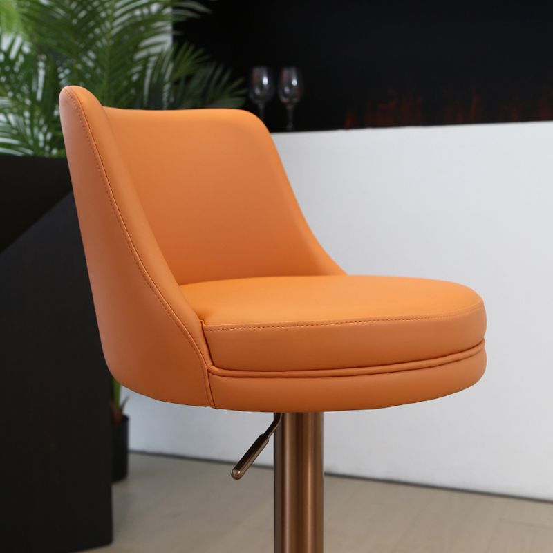Tabouret de comptoir rotatif de style moderne avec coussin en cuir