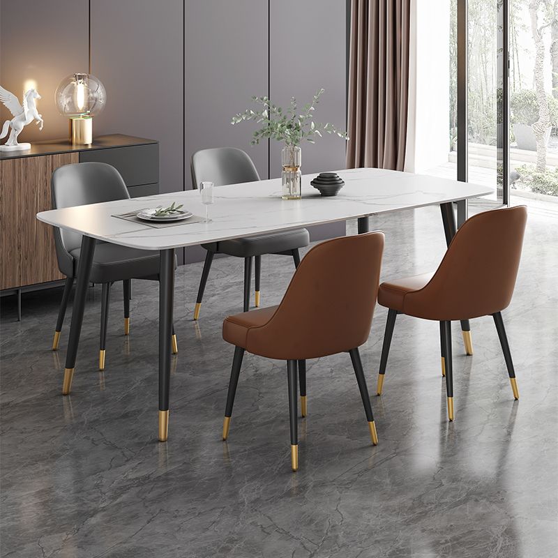 Sintered Stone Dining Table Modern 4 Legs Dining Table for Home Use Clearhalo ' dining_table' 'Dining Tables & Seating' 'Dining Tables' 'furn' 'furn_dining_table' 'Furniture' 'furniture_dining_table' 'Kitchen & Dining Furniture' 'kitchen&dining_furn' 'kitchen' 'kitchen_dining_table' 1200x1200_cf285b9b-7f3c-4c6a-8b73-3c9d47ffdd89