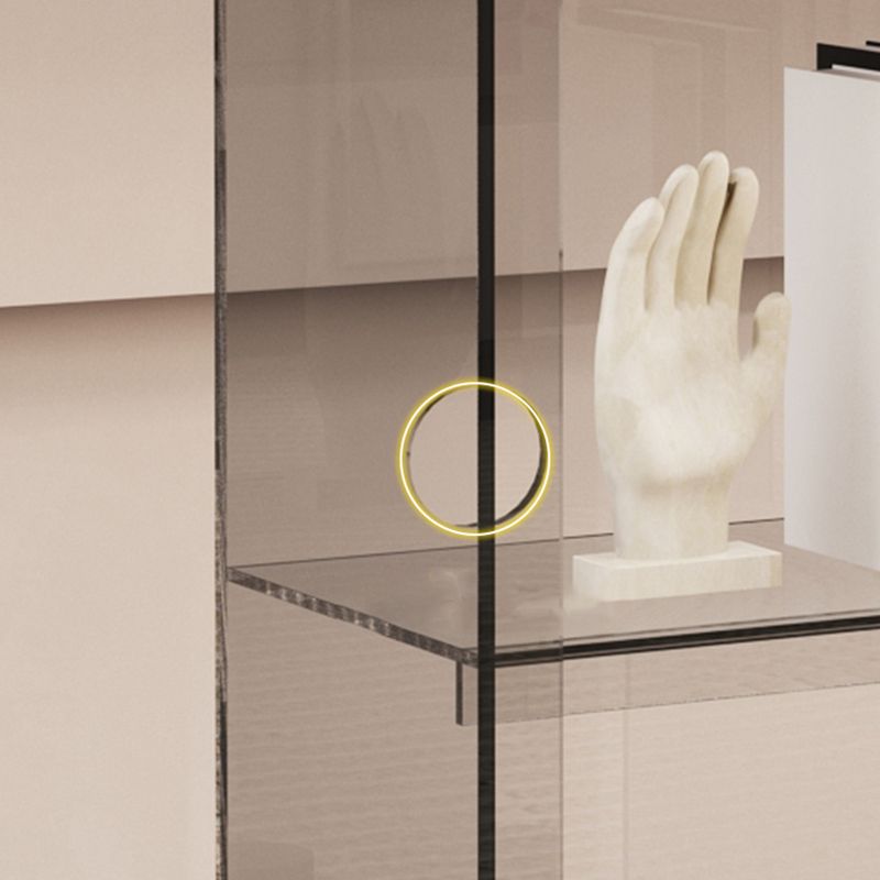 Bibliothèque verticale en acrylique à dos fermé contemporain avec étagères avec étagères