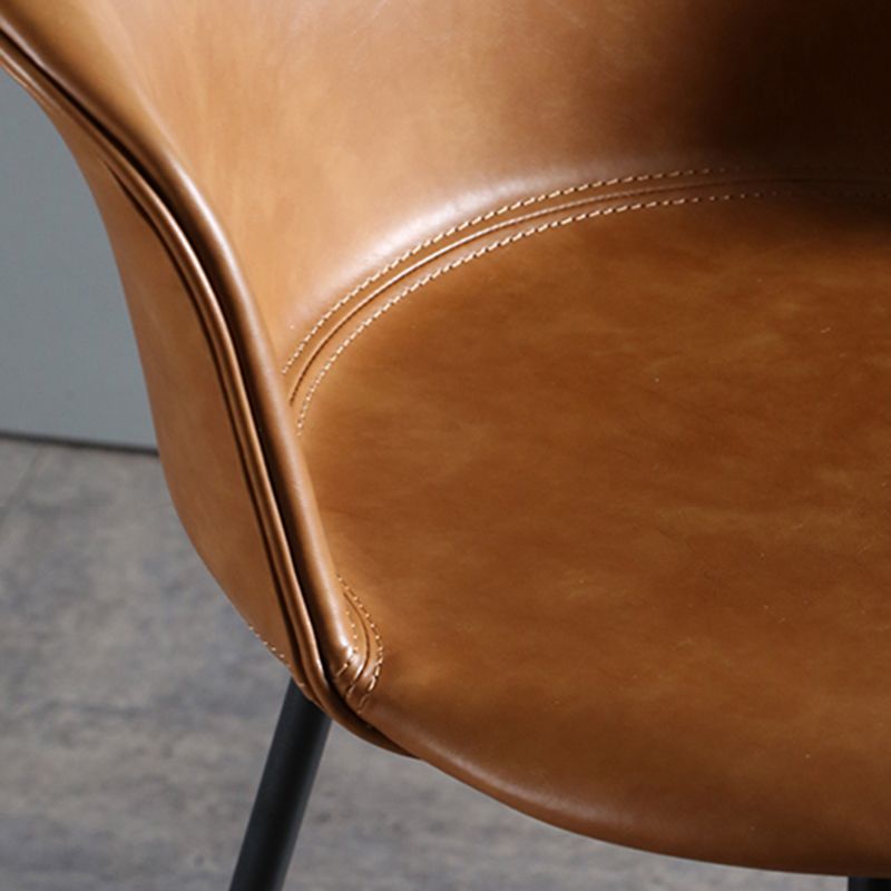 Modern Style Low Back Bar-stool PU Leather Bar Stool with Metal Legs Clearhalo 'Bar Furniture' 'Bar Stools' 'bar_stools' 'Furniture' 'furniture_bar_stools' 'Kitchen & Dining Furniture' 1200x1200_cf297438-824f-49d7-97ad-ca7fbac4ecf4