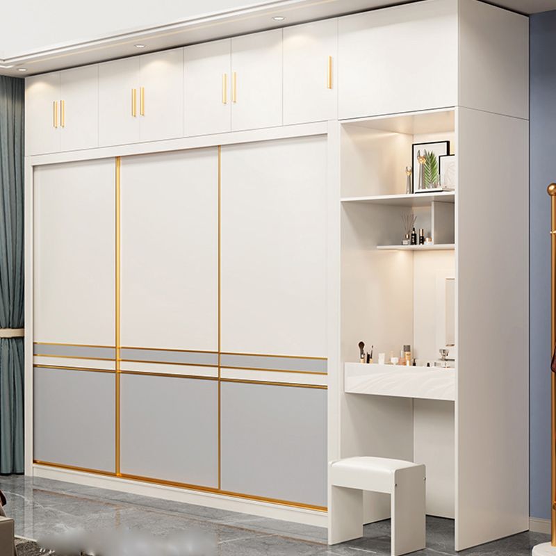 Bedroom Storage Cabinet Coastal Wooden Sliding Doors Wardrobe Armoire Clearhalo 'Armoires & Wardrobes' 'armoires_wardrobes' 'Bedroom Furniture' 'furn' 'furn_armoires_wardrobes' 'Furniture' 1200x1200_cf298636-348c-4ad0-87ab-df9e1aa83e7a