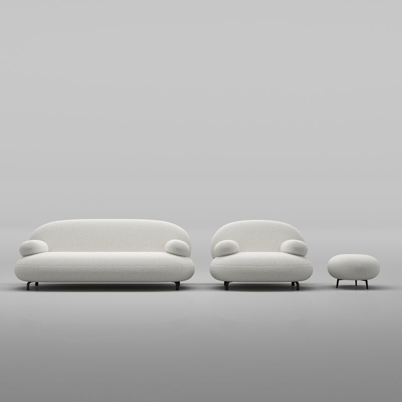 Pillow Top Arm Sofa Contemporary Wool 29.9-Inch High Sofa in White Clearhalo 'furn' 'furn_sofas' 'Furniture' 'Living Room Furniture' 'Sofa' 'sofas' 1200x1200_cf29e268-01c2-4104-8b43-c8df80e16c4d
