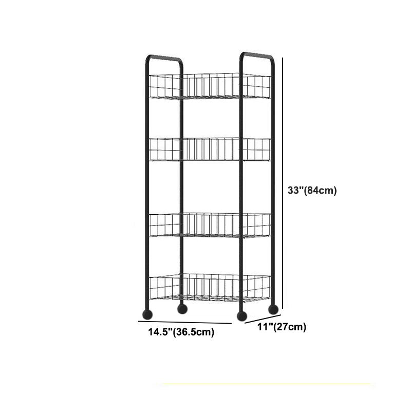 Industrial Iron Etagere Bookshelf Open Vertical Bookshelf with Caster Wheels Clearhalo 'Bookcases' 'furn' 'furn_bookcases' 'Furniture' 'furniture_bookcases' 'kitchen' 'kitchen_bookcases' 'Living Room Furniture' 'Office Furniture' 1200x1200_cf2a7709-55bf-4427-b402-8d83291cc1cb