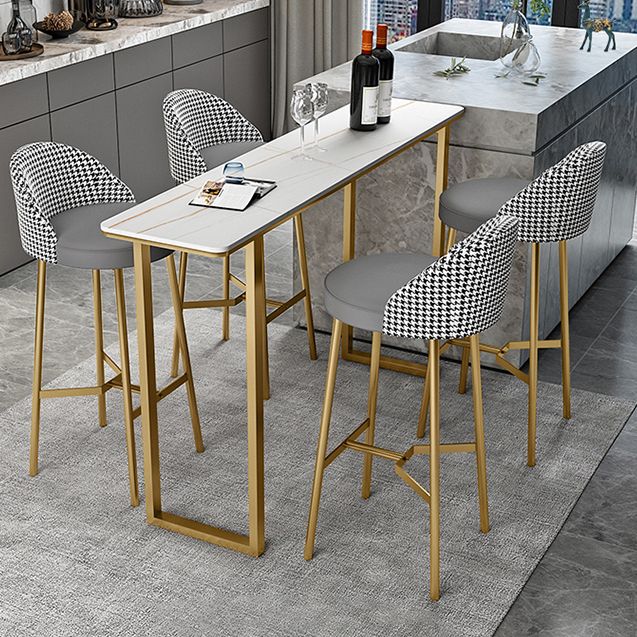 Living Room Bar Table 42-inch Height Stone Top and Metal Base Bistro Table Clearhalo 'Bar Furniture' 'Bar Tables' 'bar_tables' 'furn' 'furn_bar_tables' 'Furniture' 'furniture_bar_tables' 'Kitchen & Dining Furniture' 1200x1200_cf2b5a50-4d0d-4002-b1b8-47a8581389df