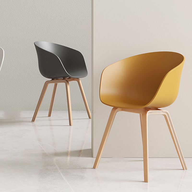 Contemporary Style Dining Room Chairs Kitchen Arm Chairs with Wooden Legs Clearhalo ' kitchen&dining_furn' 'Dining Chairs' 'Dining Tables & Seating' 'dining_chair' 'Furniture' 'furniture_dining_chair' 'Kitchen & Dining Furniture' 'kitchen' 1200x1200_cf2c73af-b66d-4d46-8982-f5bae82518f3