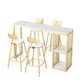 White Rectangle Faux Marble Top Bar Table Industrial Double Pedestal with Shelves Clearhalo 'Bar Furniture' 'Bar Tables' 'bar_tables' 'furn' 'furn_bar_tables' 'Furniture' 'Kitchen & Dining Furniture' 1200x1200_cf2d75dd-52a6-460c-9aa0-f0de32aba4a4