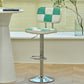 Modern Style Adjustable Backrest Counter High Stool with Leather Cushion