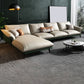 Leather Sponge Padded Seat with Pillow Back Sectional White/orange/green/grey Sofa