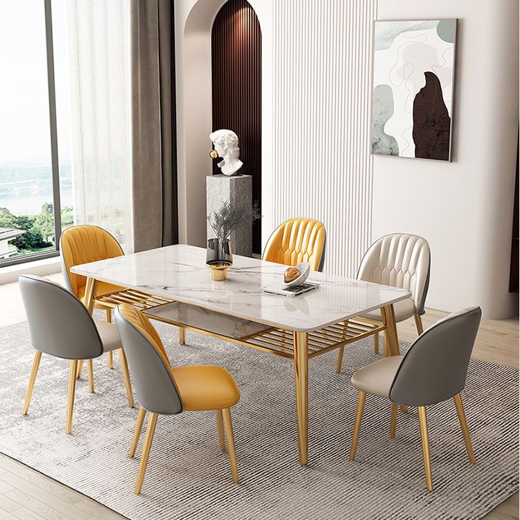 Modern Sintered Stone Top Standard Dining Table Rectangle Shape Dining Table for Kitchen Clearhalo ' dining_table' 'Dining Tables & Seating' 'Dining Tables' 'furn' 'furn_dining_table' 'Furniture' 'furniture_dining_table' 'Kitchen & Dining Furniture' 'kitchen&dining_furn' 'kitchen' 'kitchen_dining_table' 1200x1200_cf30fcdc-f1ee-4a74-95d5-877baf37f267
