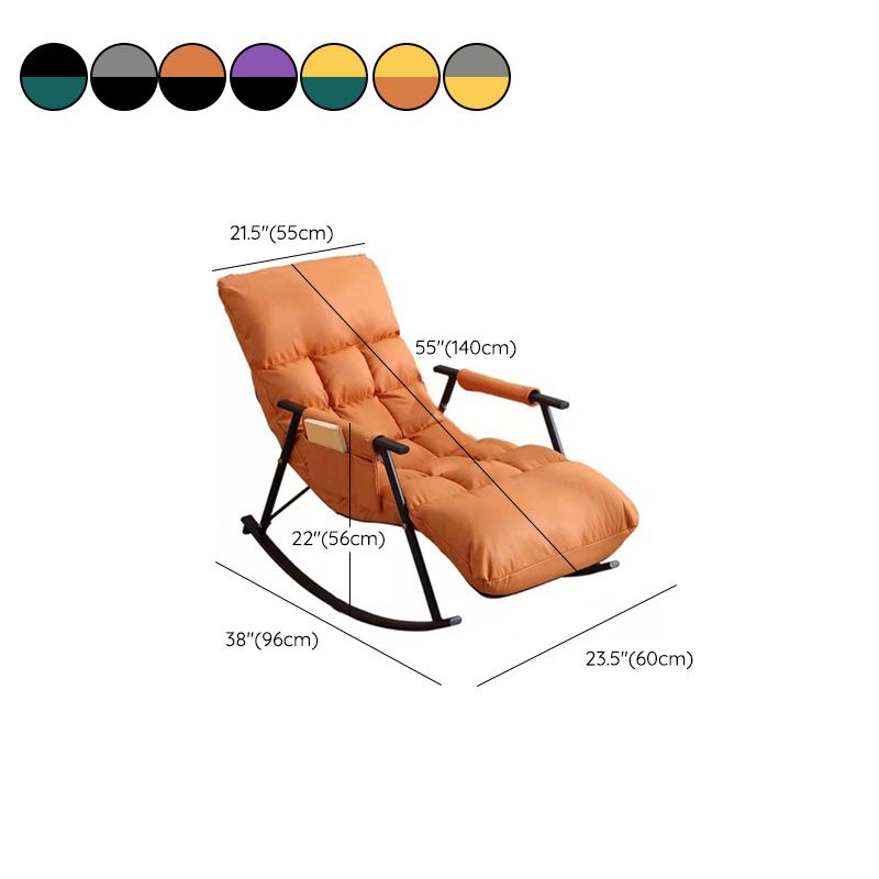 Contemporary Rocker Chair Metal Frame Spindle Rocker Chair with Cushions Clearhalo 'Chairs & Seating' 'furn' 'furn_rocking_chairs' 'Furniture' 'Living Room Furniture' 'Rocking Chairs' 'rocking_chairs' 1200x1200_cf31ddd7-7cbe-491a-a8fe-112d8e1219f5