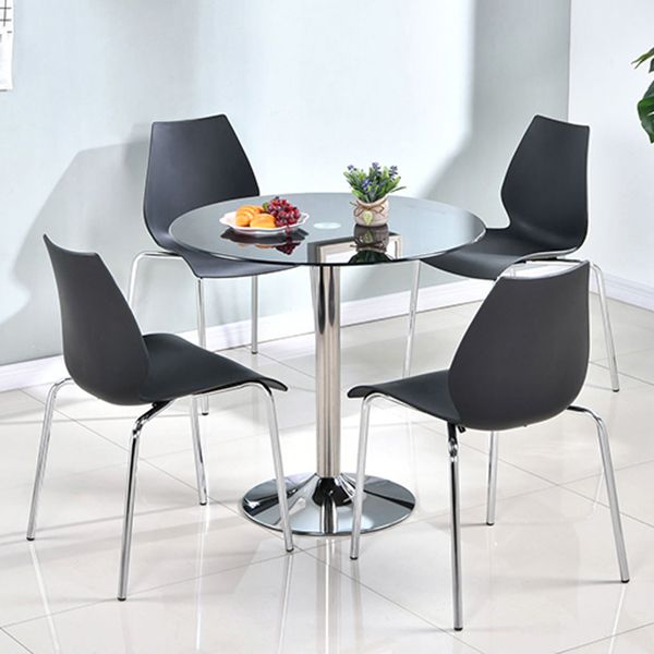 Round GlassTransparent Dining Table Simplicity Pedestal Table for Dining Room Clearhalo ' dining_table' 'Dining Tables & Seating' 'Dining Tables' 'furn' 'furn_dining_table' 'Furniture' 'furniture_dining_table' 'Kitchen & Dining Furniture' 'kitchen&dining_furn' 'kitchen' 'kitchen_dining_table' 1200x1200_cf326e52-266d-41c0-901c-33be19fb197d