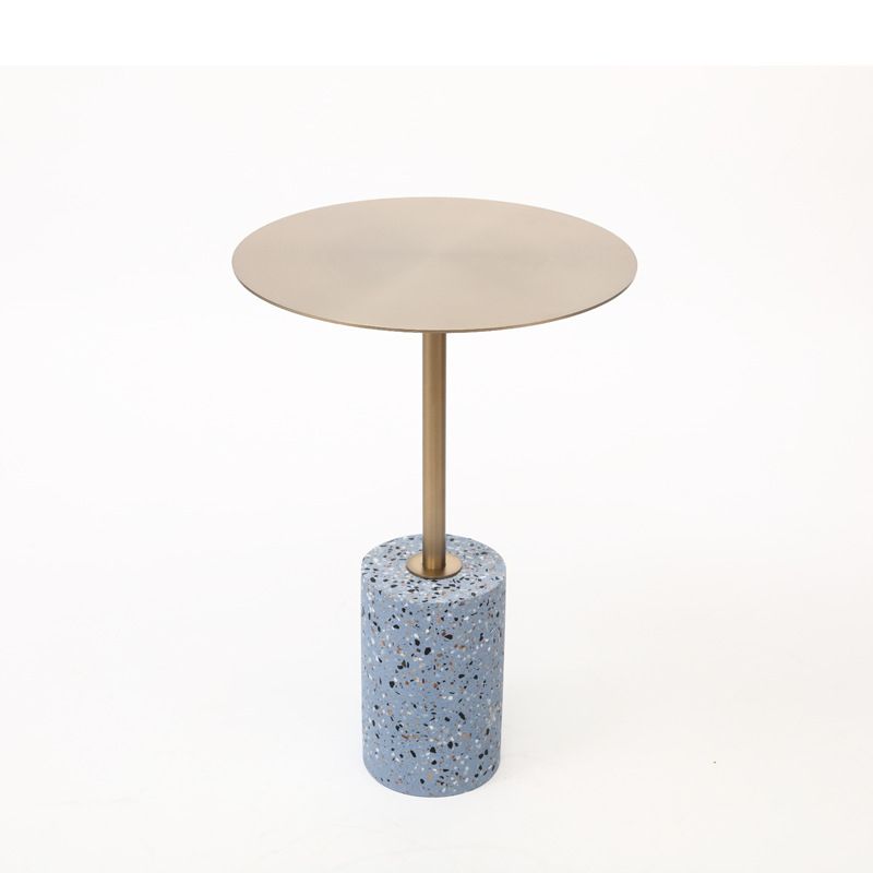 Mid-century Modern Cocktail Table Metal Iron Round Coffee Table with Top Clearhalo 'Coffee & Accent Tables' 'End & Side Tables' 'end_side_table' 'end_side_tables' 'furn' 'furn_end_side_tables' 'Furniture' 'furniture_end_side_table' 'Living Room Furniture' 1200x1200_cf327a98-839f-43a9-91df-d6e0b9609b60