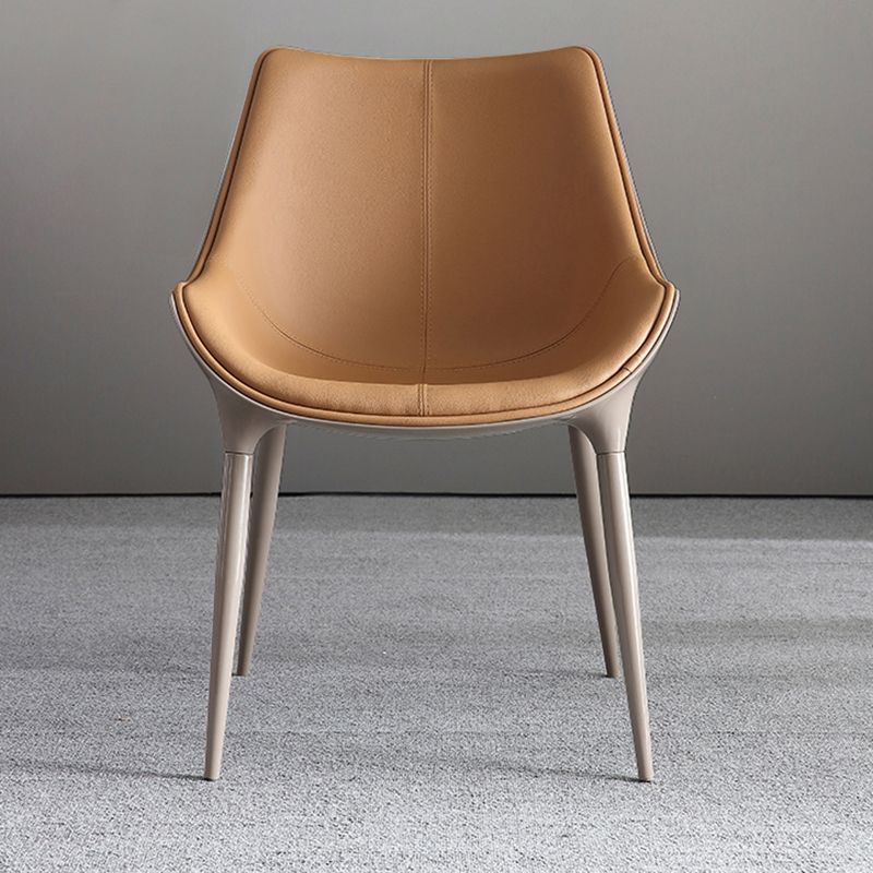 Minimalist Style Leather Dining Arm Chairs Solid Back Chairs for Kitchen (Set of 2) Clearhalo ' kitchen&dining_furn' 'Dining Chairs' 'Dining Tables & Seating' 'dining_chair' 'furn' 'furn_dining_chair' 'Furniture' 'furniture_dining_chair' 'Kitchen & Dining Furniture' 'kitchen' 1200x1200_cf33dc1e-9eb9-4ce6-8b7d-c962395a44e9