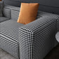 Stof moderne HoundStooth Patroon Sofa Tuxedo Arm Sofa met kussens