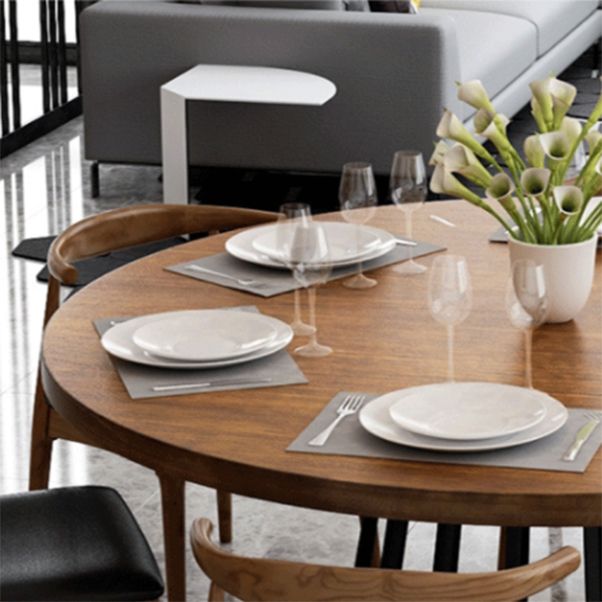 Juego de comedor moderno 1/2/7 PCS Mesa de comedor redonda con sillas de bocina de vaca