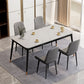 Glam Style Stone Dining Table 4 Metal Legs Table Home Rectangle Dining Table Clearhalo 'Dining Tables & Seating' 'Dining Tables' 'dining_table' 'furn' 'furn_dining_table' 'Furniture' 'furniture_dining_table' 'Kitchen & Dining Furniture' 1200x1200_cf3680cf-8e88-433f-9841-4d0e7fe655db