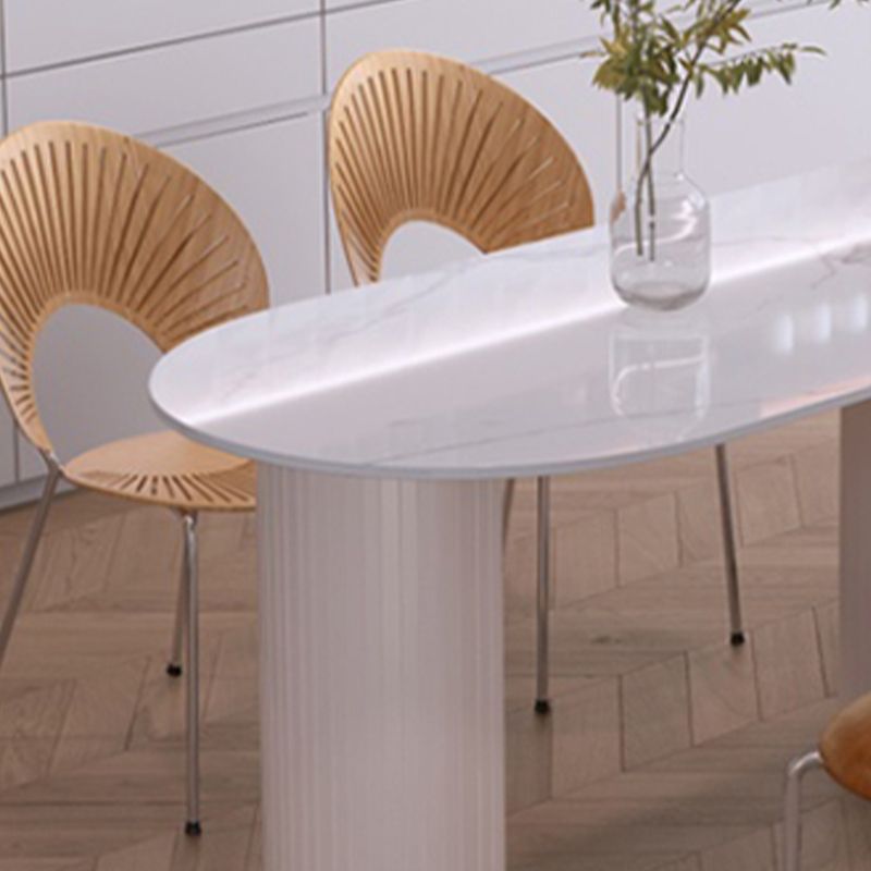 Sintered Stone Dining Table Luxury Double Pedestal Table for Dining Room Clearhalo ' dining_table' 'Dining Tables & Seating' 'Dining Tables' 'furn' 'furn_dining_table' 'Furniture' 'furniture_dining_table' 'Kitchen & Dining Furniture' 'kitchen&dining_furn' 'kitchen' 'kitchen_dining_table' 1200x1200_cf368722-3c95-4310-98e4-4f6186686b6e