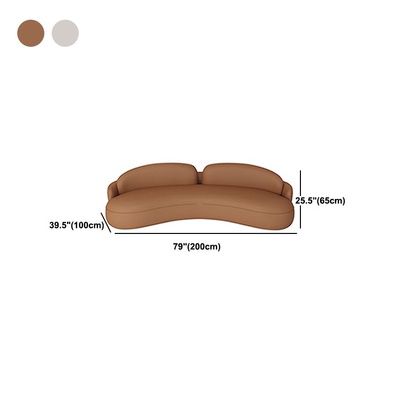 Coussins en cuir faux en cuir bras encastré 39,37 "Sofa large