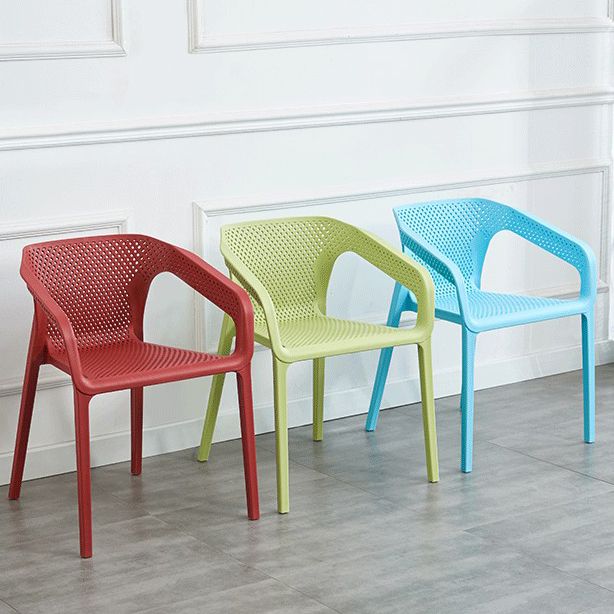 Modern Style Plastic Dining Arm Chair Stacking Dining Chair for Dining Room Clearhalo ' kitchen&dining_furn' 'Dining Chairs' 'Dining Tables & Seating' 'dining_chair' 'furn' 'furn_dining_chair' 'Furniture' 'furniture_dining_chair' 'Kitchen & Dining Furniture' 'kitchen' 1200x1200_cf38408f-4390-45ca-9799-d049e98e3fd9