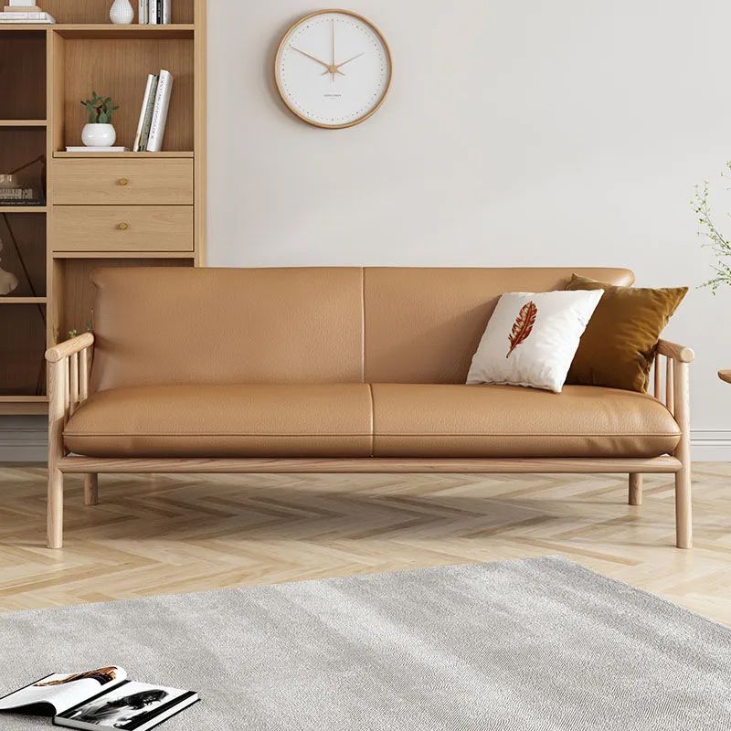 フェイクレザーソファ28.74 "d x 30.31" hリビングルーム用の正方形のアームソファ